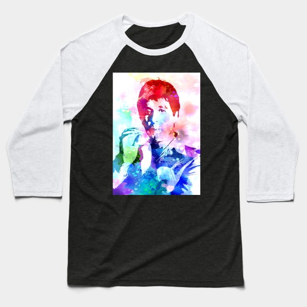 Tony Montana Watercolor Baseball T-Shirt by Masdian Watercolor